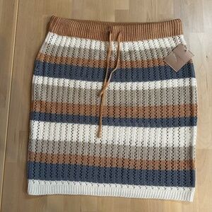 Almost Famous Knitted Striped Mini Skirt NWT XL Bottom Only